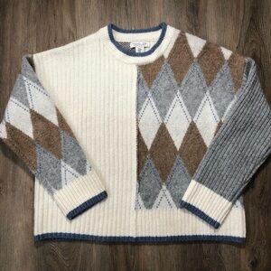 Rachel Zoe Argyle Knit Sweater